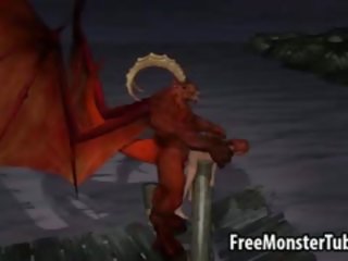 3D Cartoon divinity Gets Fucked Outdoors By A Winged Demon