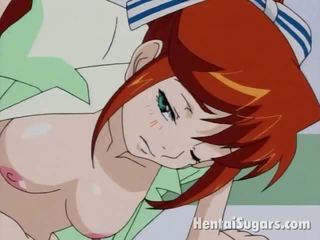 Green eyed gyzyl saçly manga minx jumping a thick dong hard