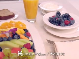 PASSION-HD Hotel morning breakfast fuck with brunette Jill Kassidy
