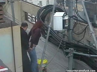 Spionering kamera fangst knulling på roof topp