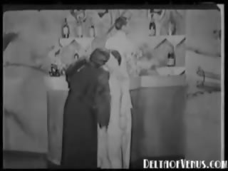 विंटेज 1930s अडल्ट क्लिप फ़िल्म एफएफएम थ्रीसम